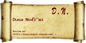 Dusa Noémi névjegykártya