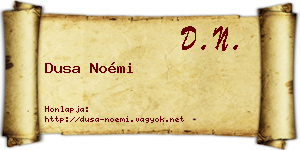 Dusa Noémi névjegykártya